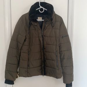S13 Olive Green Girls Winter Coat - Size Large
